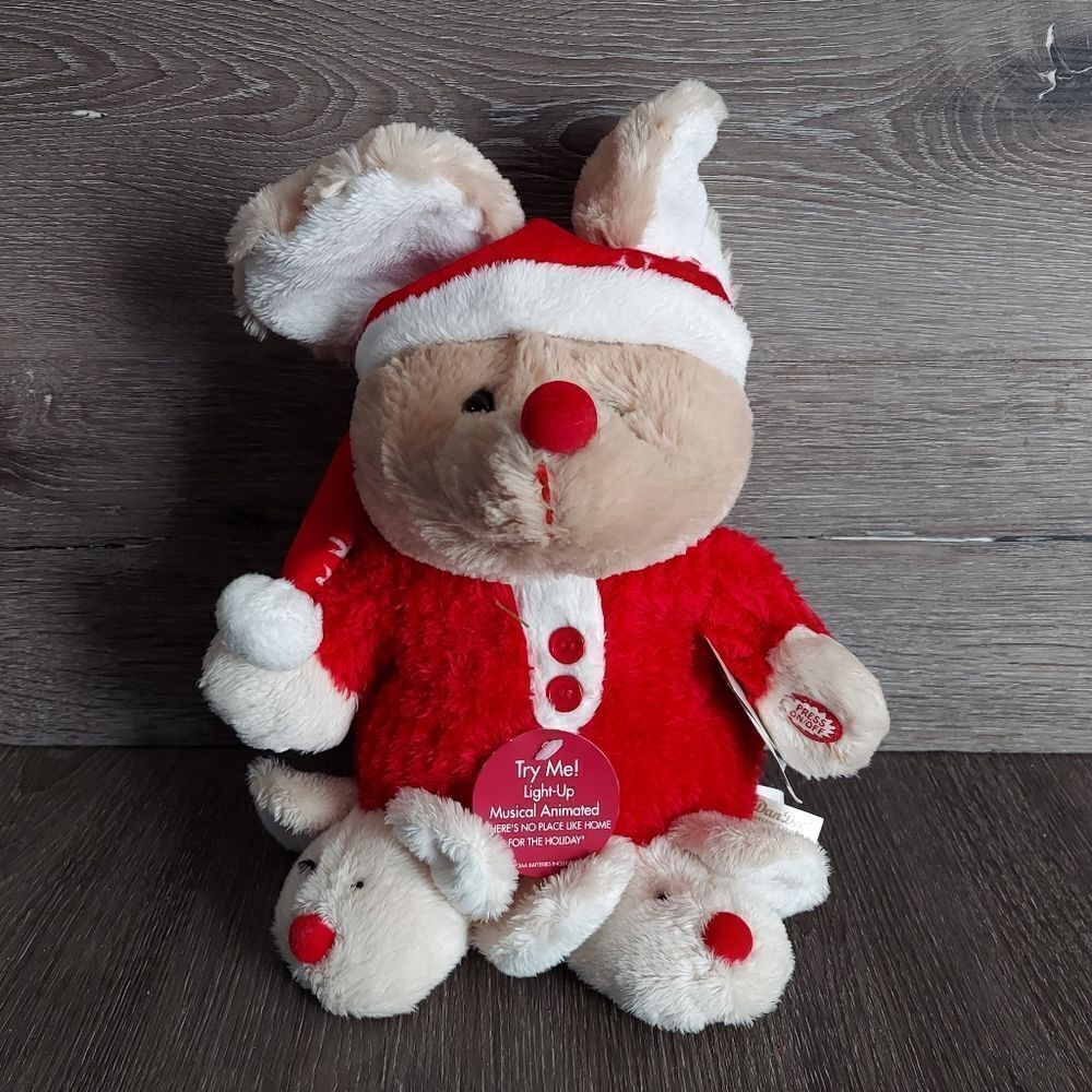 NEW Singing, Toe Tapping, Dan Dee Christmas Mouse Plush
